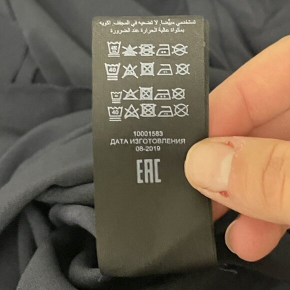 Tory Burch Womens Jane Shirt Dress Size 14 Navy Blue Ruffle Crepe de chine NWT - Picture 12 of 15